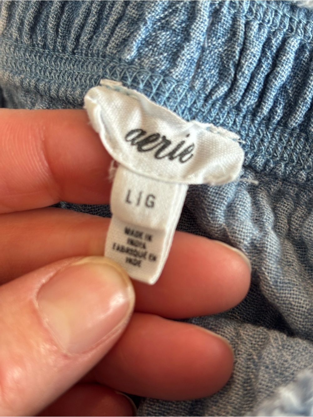 aerie Blue Tiered Gauze Skater Mini Skirt - Picture 3 of 4